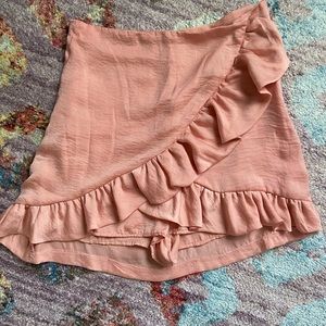Rose Gold Pink Skort with Ruffles